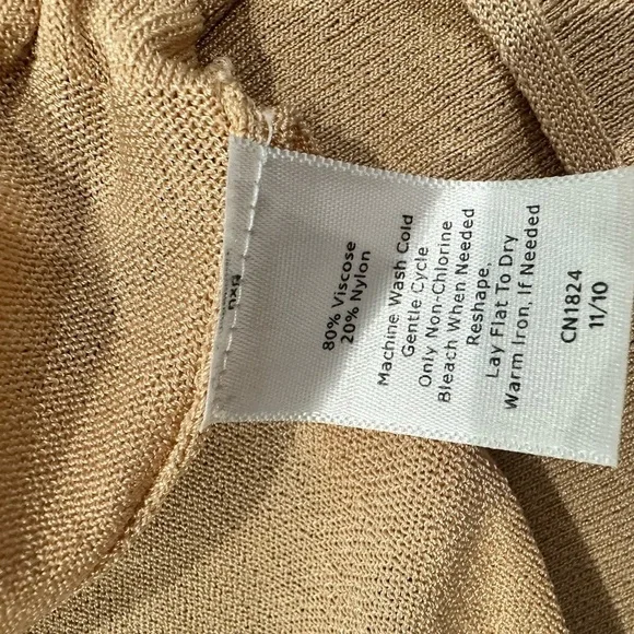 Talbots Gold Tie Front Knit Short Sleeve Top Size Small - Picture 9 of 9